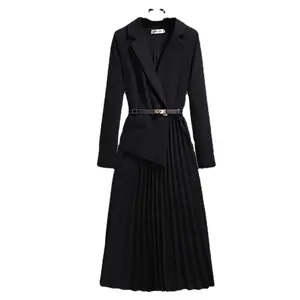 2024 Wholesale Formal Fashion Stylish Long Sleeve Brazer Dress High Quality Maxi Dress