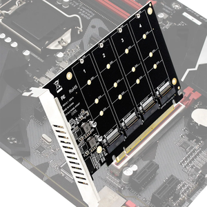 NVMe M.2 M-Key 2230/2242/2260/2280 SSD Expansion Card 4-Bay 32Gbps PCI-E Supports 4 X PCI <b>Computer</b> <b>Accessory</b> SSD Expansion Card - Product Image 4