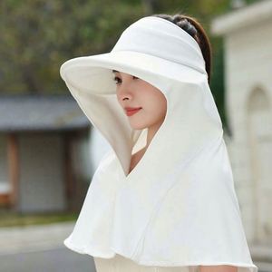 Sombreros de verano para mujer, protección solar, sombrero de pescador con gran paño protector, sombreros para ciclismo y equitación - Product Image 1