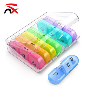 กล่องยาพลาสติกแบบมีโลโก้สั่งทำพิเศษ สีรุ้ง 3 ช่อง 7 วัน สำหรับจัดยาประจำสัปดาห์ ช่องเปิดด้านเดียวขนาดใหญ่ - Product Image 4
