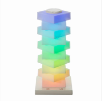 Lampe de table à chargement sans fil colorée, bricolage, lumière nocturne éblouissante pour enfants, lampe de chevet portable à LED