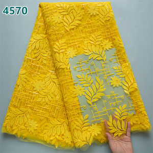 Telas de encaje de malla de lentejuelas francesas nigeriano rojo <span class=keywords><strong>5</strong></span> yardas 2025 nuevo encaje de red de seda de leche africana para mujeres vestidos de fiesta <span class=keywords><strong>4570</strong></span> - Product Image 2