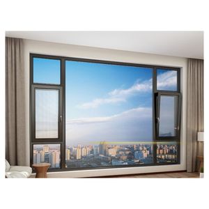 Ventanas de aluminio de impacto de huracán Ventanas fijas de imagen de doble acristalamiento de piso a techo de vidrio ultra grande - Product Image 4
