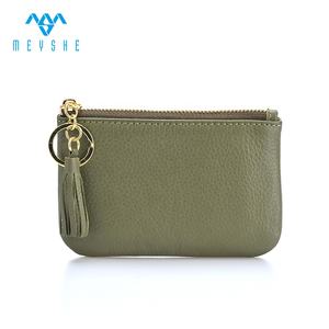 Haute qualité Vintage Euro Zip <span class=keywords><strong>porte</strong></span>-<span class=keywords><strong>monnaie</strong></span> sac à main vert en <span class=keywords><strong>cuir</strong></span> véritable Simple mais élégant pour une utilisation de souvenirs - Product Image 1