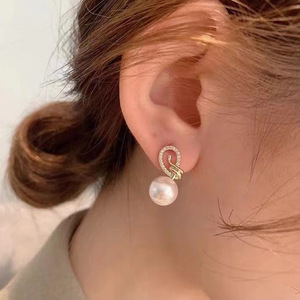 Accessoires en argent S925 pour la création de bijoux, plateau vide avec perles rondes de 8-10 mm, boucles d'oreilles pendantes tendance 21237 - Product Image 4