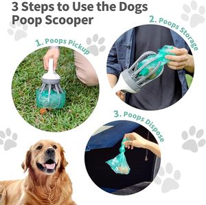 <span class=keywords><strong>Pooper</strong></span> <span class=keywords><strong>Scooper</strong></span> para perros No Warm Poo en mano Dog Waste Pick-up Claw Contenedor de eliminación para perros pequeños, medianos y grandes - Product Image 3