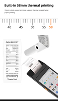 Ventes directes d'usine Portable Android PDA POS Terminal grande batterie 58mm reçu 2D QR lecteur de codes à barres portable 4GB WiFi Stock