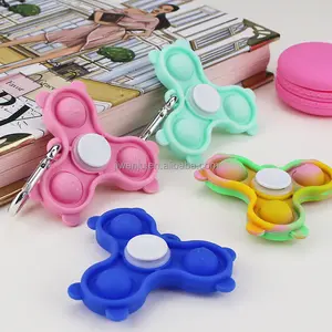 Food Grade Silicone tress relief and anti-anxiety toy Spinning stress relief toys with keychain