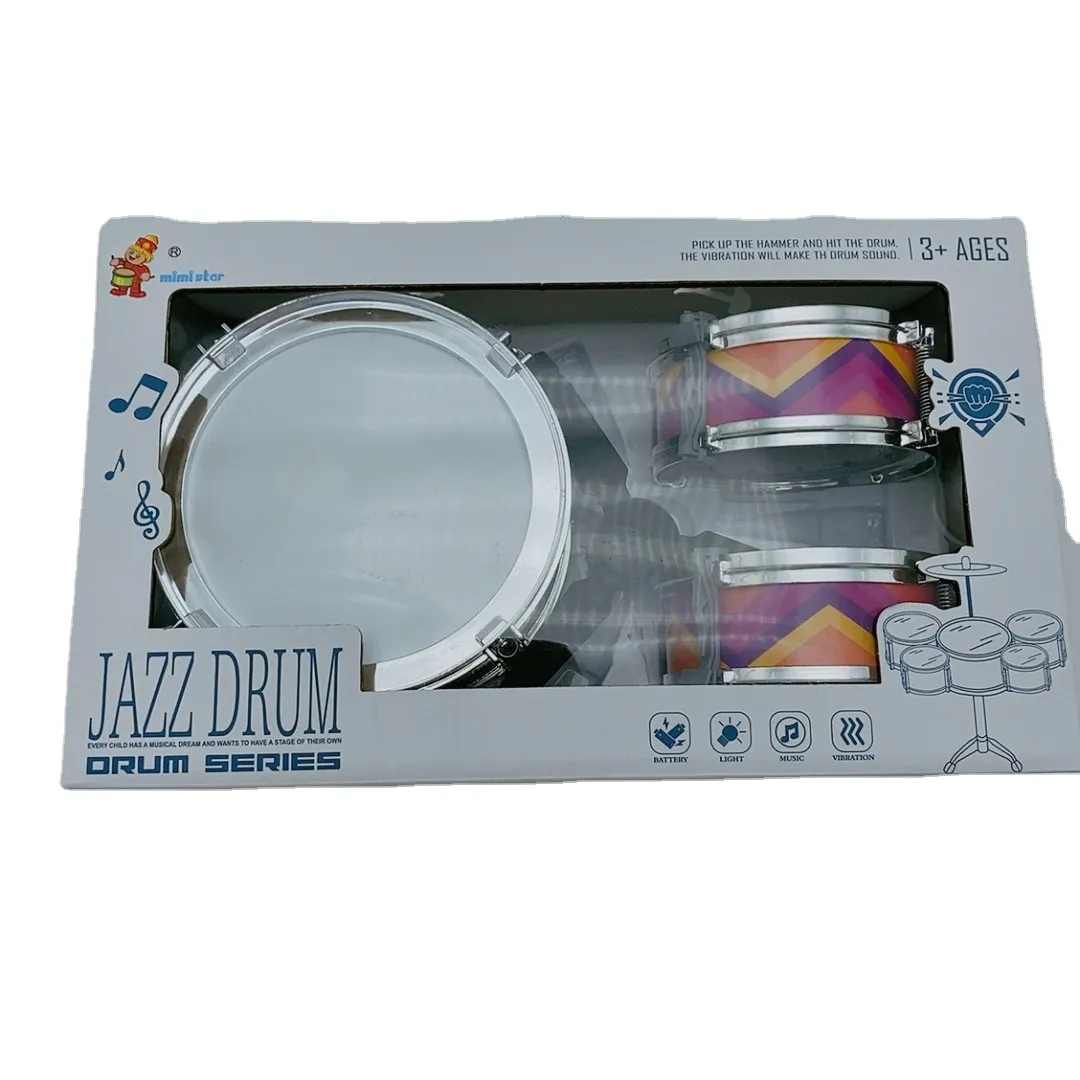 2022 고품질 어린이 시뮬레이션 금속 음악 악기 어린이 재즈 드럼 세트 장난감