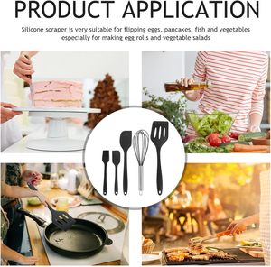 Wholesale 5-piece Silicone Spatula Set Rubber Cooking Utensils Set Heat Resistant Silicone Kitchen Utensils Cooking Spatula Set - Product Image 5