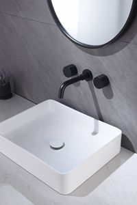 Moderner Waschtisch-Wasserhahn aus Messing mit 2 Griffen und Schwarz-Finish, 5 Jahre Garantie, 3-Loch für Badezimmer - Product Image 3
