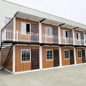 Finish used 40ft prefab movable container brick house kit dormitory homes to for sale in china