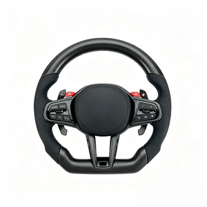 Nouveau volant de voiture en cuir perforé et fibre de carbone, couleur de couture personnalisée pour F01 F02 F06 F07 F11 F13 F30 F80 - Product Image 1