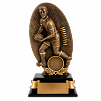 Figurine de joueur de football AFL en résine bronze Weivista, trophée ovale, prix de la finale