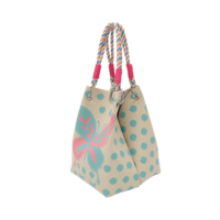 Sac seau tricoté mignon style dessin animé, fait main, avec boucle anneau tressée, sac à poignet grande capacité pour femmes et filles