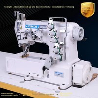 Machine à coudre industrielle à lit plat JK-500D, 3 aiguilles, 5 fils, point interlock, pour la couture des ourlets et des poignets des vêtements