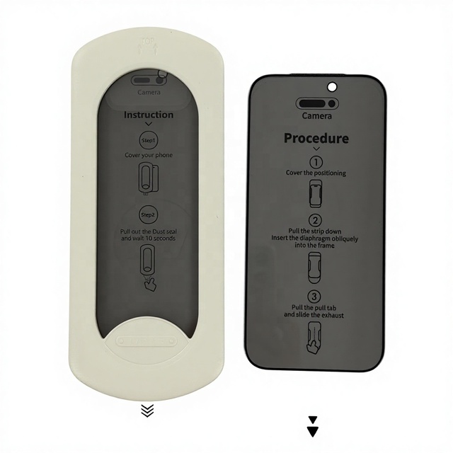2026 HOT Quick Fit Box Privacy Screen Protector for 17 Series Full Cover Anti Spy 9H Tempered Glass Installation Kit