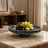 Bol à fruits en marbre naturel sur piédestal, assiette décorative pour dessert, pour la table à manger à la maison