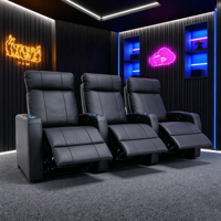 Canapé inclinable électrique moderne 4+3+2 places pour home cinéma avec porte-gobelets LED et sièges motorisés pour salle de cinéma