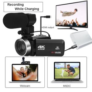 Cámara Digital 4K de 48MP con Soporte para HD y Micrófono Externo, Zoom 18X, Cámara Web para Transmisión en Vivo - Product Image 1