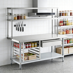 Table de restauration industrielle personnalisable en acier inoxydable avec tiroirs et étagères pour camping en extérieur, approvisionnement transfrontalier, hôtellerie - Product Image 6