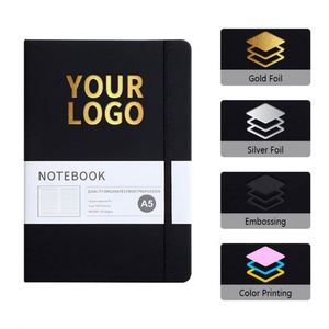 Custom Logo Business A5 Personalized Pu Leather Notebook Cover Notepad with 100 Sheets for Company Office Meetings - Product Image 3