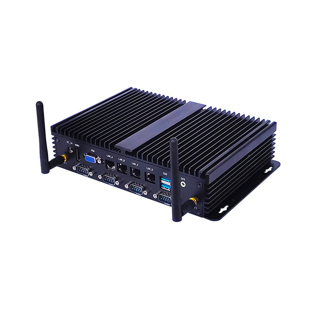 2026 ELSKY Brand New X86 Industrial Fanless Computer SPC450 Custom Chassis Intel 6th-8th Core I3 I5 I7 DDR4 M.2 NVME Dual HDMI