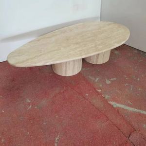 Nueva mesa auxiliar de pedestal redondo de mármol Crema <span class=keywords><strong>Marfil</strong></span> natural Mesa de mármol Crema <span class=keywords><strong>Marfil</strong></span> beige - Product Image 6