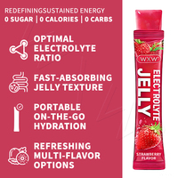 Gelée d'électrolytes à la fraise : reconstitue rapidement les minéraux, hydrate efficacement, soulage la fatigue, idéale pour le sport et les activités de plein air.
