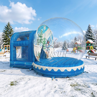 WINSUN Boule à neige gonflable commerciale de maison de bulle de Noël avec le plancher rebondissant pour des enfants