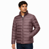Blouson matelassé pour homme à col montant, 90% duvet d'oie blanc, personnalisable avec logo, ODM, livraison rapide en gros, pliable, pour les voyages quotidiens