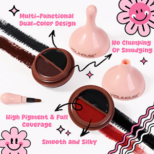 Kosmetik kustom 2 dalam 1 krim alis <span class=keywords><strong>Eyeliner</strong></span>, <span class=keywords><strong>Gel</strong></span> <span class=keywords><strong>Eyeliner</strong></span> penambah alis mata tahan lama dengan kuas - Product Image 2