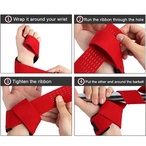 Correas de Muñeca Ligeras Antideslizantes de Algodón Grueso RC Fitness Wear para Entrenamiento de Peso Muerto en Gimnasio, Ejercicios de Tracción y Fuerza con Barra - Product Image 1