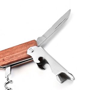 Custom Logo Engraved Metal, Wood Corkscrew <b>Wine</b> Bottle Opener Turning Handle <b>Wine</b> Laser Blank Wooden Corkscrew for Weeding/ - Product Image 3