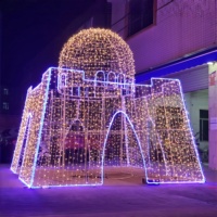 Décoration commerciale de rue de centre commercial, lumières LED 3D à motifs pour la mosquée de Ramadan