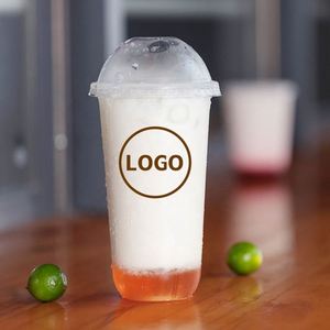Vasos de Plástico Transparente Personalizables con Logotipo, con Tapa de Domo, para Té con Leche, Boba, con Fondo en Forma de U, Desechables, para Limonada, Jugo, Té y Bebidas - Product Image 3