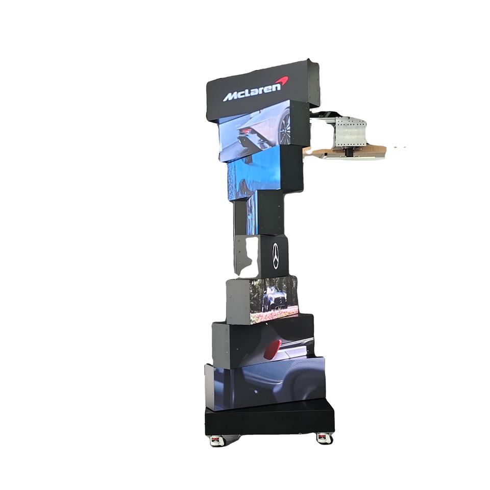 360-Degree Rotating Portable Modular LED Display Screen for Luxury ...