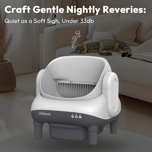 PETAOK Mini-<span class=keywords><strong>E</strong></span> Bac à litière intelligent 65L Grande capacité Silencieux Nettoyage automatique Contrôle des odeurs Contrôlé par l'application Tuya Ouverture supérieure pour tous les chats - Product Image 6