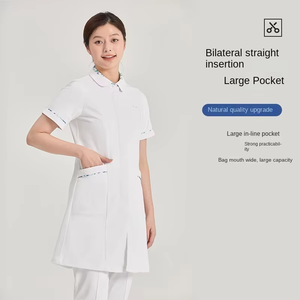Uniforme d'infirmière personnalisé Dssyon, haut à manches courtes pour femmes, tenue médicale professionnelle haut de gamme, tissu Dobby, fourniture ODM - Product Image 5