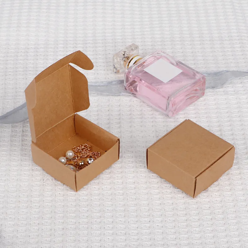주문 로고 소형 Kraft 마분지 사각 상자 포장 우송자는 선물 종이상자를 구성합니다