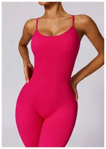 New Arrival Full Length Wide Lege Yoga Jumpsuit 1 Piece Gym Bodysuit Quick Dry Breathable Workout Jumpsuit