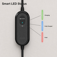 Chargeur EV portable 3,7 kW de type 2 avec prise de type F 16A, réglage du courant à 2 niveaux, Plug & Play, IP65, CE, garantie de 2 ans