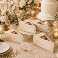 Boîte d'emballage personnalisée pour tranches de gâteau triangulaires avec impression offset, adaptée aux aliments, pour mariage et sushis