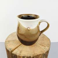 AAA tasses en céramique faites à la main de bonne qualité ensemble de tasses d'amour de Noël d'or, idées de cadeaux de vacances tasse à café de poterie de grès, tasse de coeur de la Saint-Valentin