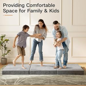 Colchón plegable doble de <span class=keywords><strong>6</strong></span> pulgadas, colchón de espuma viscoelástica triple, cama plegable para invitados, colchón doble de viaje para acampar - Product Image 4