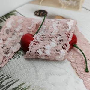 ริบบิ้นยางยืดลายลูกไม้ปิกอต ขอบหยัก สำหรับเย็บตกแต่ง สายรัด ชุดชั้นใน เสื้อผ้า โลโก้ HH4K ผ้ายืด/ไนลอน ลายดอกไม้ - Product Image 1