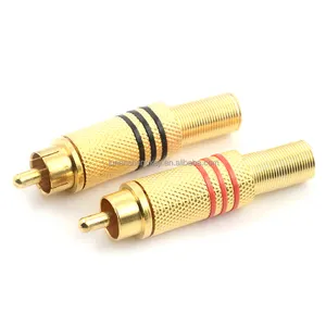 Conector macho rca, solder-livre banhado a ouro amplificador de potência apropriado para adaptador de linha de áudio acessórios de áudio