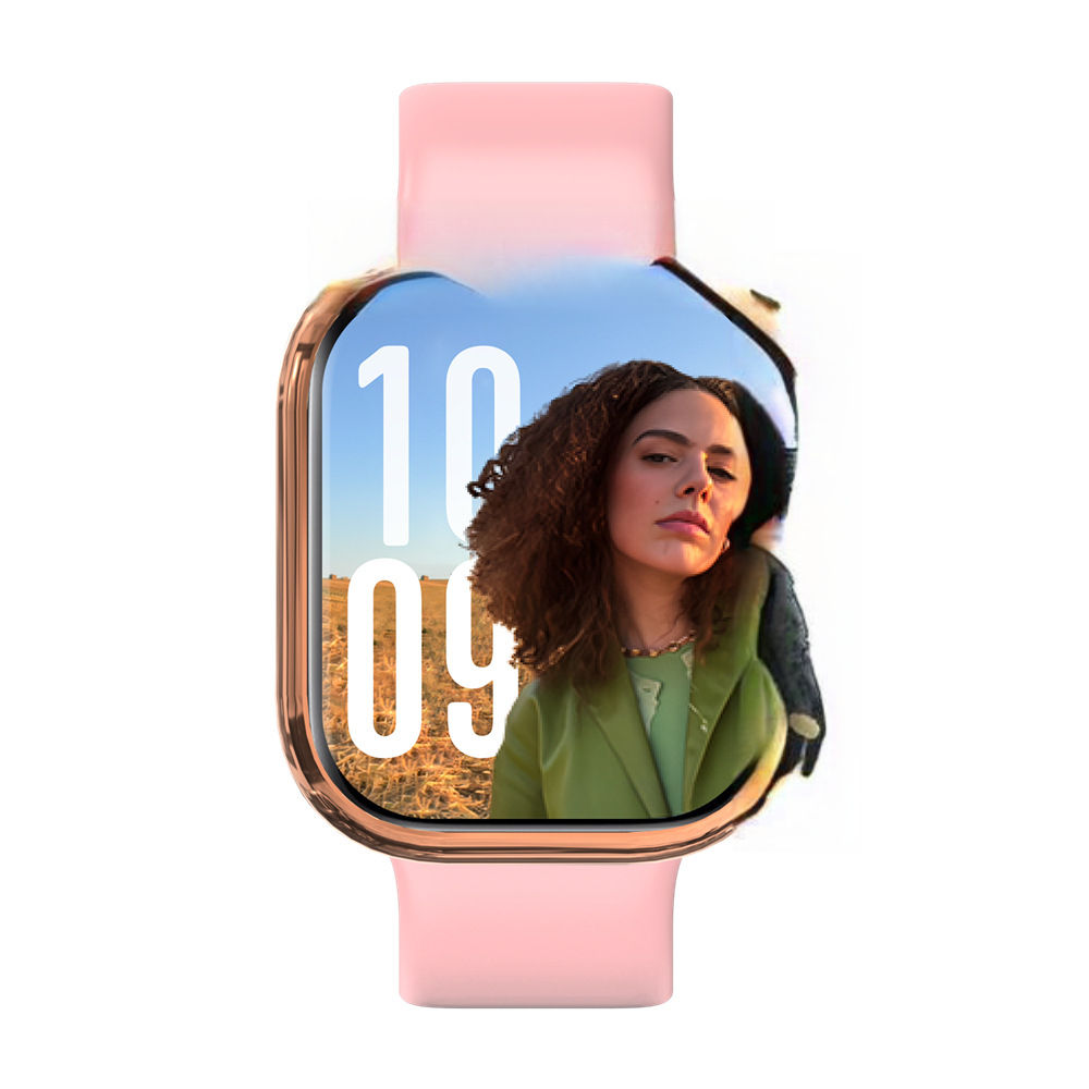 Bracelet en silicone rose avec cadre doré