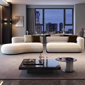 Sofá Chesterfield Moderno en Forma de L de Alta Gama con Patas de Madera, Sofá Cama Tapizado en Tela para Sala de Estar y Oficina - Product Image 3