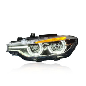 Nuovi Ricambi Auto SJC per <span class=keywords><strong>BMW</strong></span> <span class=keywords><strong>Serie</strong></span> 3 F30 F35, Fari a LED 2013-2015, Aggiornamento Angel Eye Giallo Bianco Ambra, Luci Diurne - Product Image 6